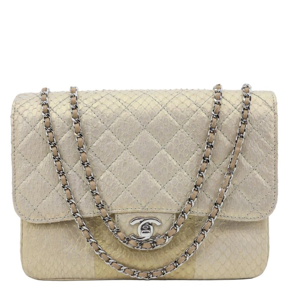 Chanel Timeless Classic Flap Quilted Python Leath… - image 1